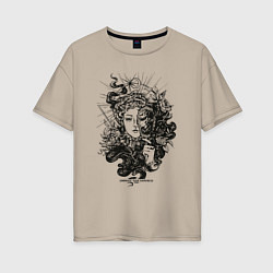 Женская футболка оверсайз Lady Darkness Леди Тьма Готический рисунок