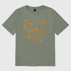 Футболка оверсайз женская Схема пивоварения, цвет: авокадо