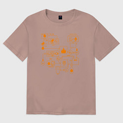 Футболка оверсайз женская Схема пивоварения, цвет: пыльно-розовый