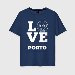 Футболка оверсайз женская Porto Love Classic, цвет: тёмно-синий