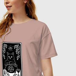 Футболка оверсайз женская The Magician Tarot card Волшебник карта Таро, цвет: пыльно-розовый — фото 2
