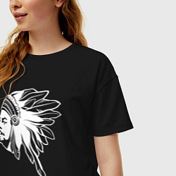 Футболка оверсайз женская Ленин вождь СССР, цвет: черный — фото 2