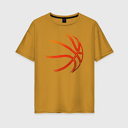 Женская футболка оверсайз Баскетбольный мяч оранж