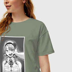 Футболка оверсайз женская Ахегао ahegao, цвет: авокадо — фото 2