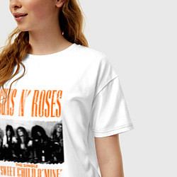 Футболка оверсайз женская GUNS-N-ROSES АФИША, цвет: белый — фото 2