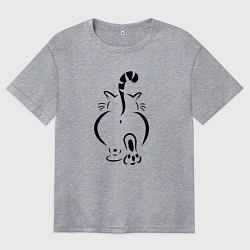 Женская футболка оверсайз Очень-очень важный кот