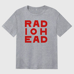 Женская футболка оверсайз Radiohead большое красное лого