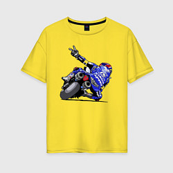 Футболка оверсайз женская Yamaha racing team Racer, цвет: желтый