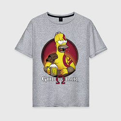 Футболка оверсайз женская Homer god of bar, цвет: меланж