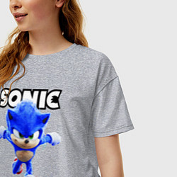 Футболка оверсайз женская Sonic the Hedgehog 2022, цвет: меланж — фото 2