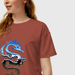 Футболка оверсайз женская Хромированный дракон, цвет: кирпичный — фото 2