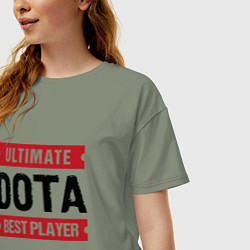 Футболка оверсайз женская Dota: таблички Ultimate и Best Player, цвет: авокадо — фото 2
