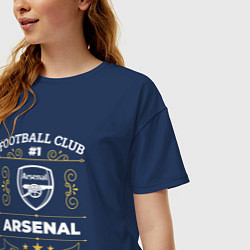 Футболка оверсайз женская Arsenal: Football Club Number 1, цвет: тёмно-синий — фото 2