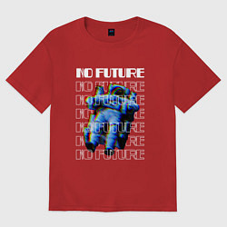 Футболка оверсайз женская No Future Spaceman, цвет: красный