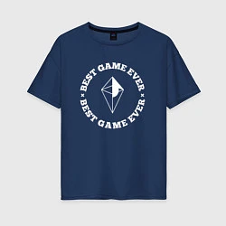 Женская футболка оверсайз Символ No Mans Sky и круглая надпись Best Game Eve