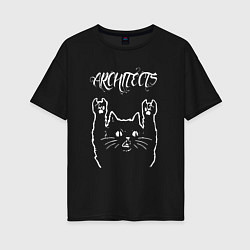 Женская футболка оверсайз Architects Рок кот