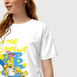 Футболка оверсайз женская The SimpsonsСемейка Симпсонов, цвет: белый — фото 2