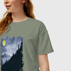 Футболка оверсайз женская Медведи на склоне, цвет: авокадо — фото 2