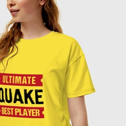 Футболка оверсайз женская Quake: таблички Ultimate и Best Player, цвет: желтый — фото 2