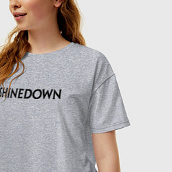 Футболка оверсайз женская Shinedown лого, цвет: меланж — фото 2