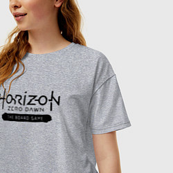 Футболка оверсайз женская Horizon forbidden west - logo, цвет: меланж — фото 2