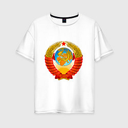 Женская футболка оверсайз Герб ссср без фона