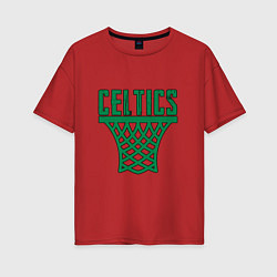 Футболка оверсайз женская Celtics Dunk, цвет: красный