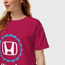 Футболка оверсайз женская Honda в стиле Top Gear, цвет: маджента — фото 2