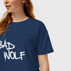 Футболка оверсайз женская Bad Wolf злой волк, цвет: тёмно-синий — фото 2