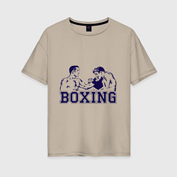 Футболка оверсайз женская Бокс Boxing is cool, цвет: миндальный