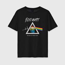 Футболка оверсайз женская Floyd Heart Pink Floyd, цвет: черный