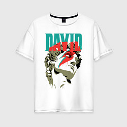 Женская футболка оверсайз Давид Bowie