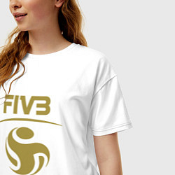Футболка оверсайз женская FIVB ВОЛЕЙБОЛ ЛОГО, цвет: белый — фото 2