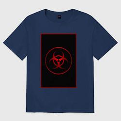 Футболка оверсайз женская Вирусная угроза, цвет: тёмно-синий