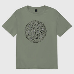 Футболка оверсайз женская Мандала цветочная, цвет: авокадо
