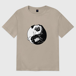 Женская футболка оверсайз Собачий Инь Янь