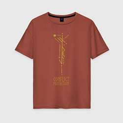 Женская футболка оверсайз Руническая вязь - Без конфликтов