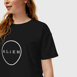 Футболка оверсайз женская Alien инопланетянин, цвет: черный — фото 2