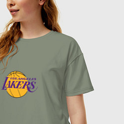 Футболка оверсайз женская Лос-Анджелес Лейкерс NBA, цвет: авокадо — фото 2