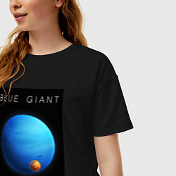 Футболка оверсайз женская Blue Giant Голубой Гигант Space collections, цвет: черный — фото 2