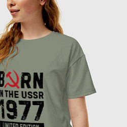 Футболка оверсайз женская Born In The USSR 1977 Limited Edition, цвет: авокадо — фото 2