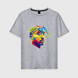 Футболка оверсайз женская 2PAC Style, цвет: меланж