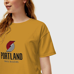 Футболка оверсайз женская Портленд Трэйл Блэйзерс NBA, цвет: горчичный — фото 2