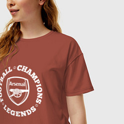 Футболка оверсайз женская Символ Arsenal и надпись Football Legends and Cham, цвет: кирпичный — фото 2