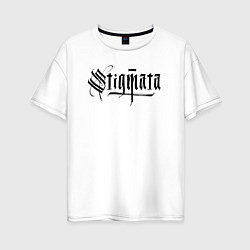 Женская футболка оверсайз Stigmata логотип