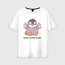 Женская футболка оверсайз Boba pengu