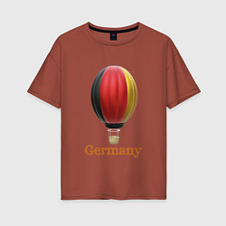 Женская футболка оверсайз 3d aerostat German flag