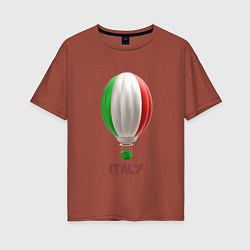 Женская футболка оверсайз 3d aerostat Italy flag