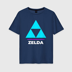 Женская футболка оверсайз Символ Zelda в неоновых цветах