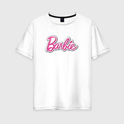 Женская футболка оверсайз Barbie logo
